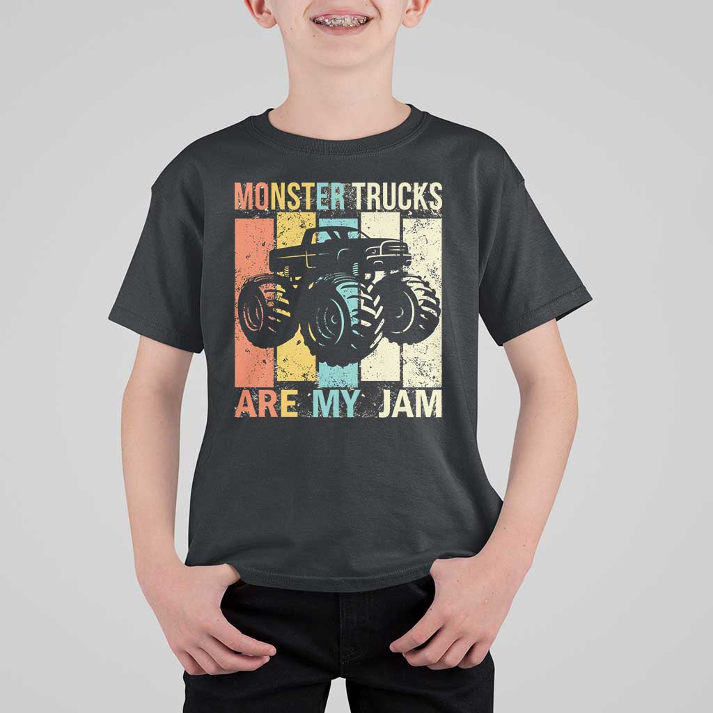 Monster Trucks Are My Jam T Shirt For Kid Vintage Retro