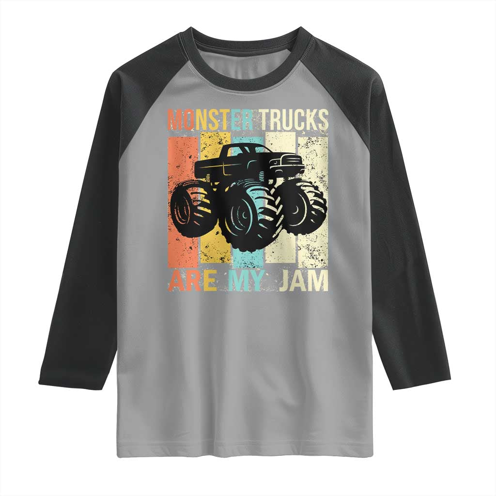 Monster Trucks Are My Jam Raglan Shirt Vintage Retro