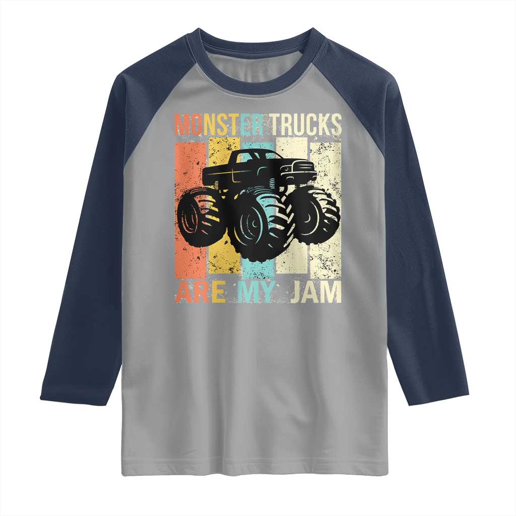 Monster Trucks Are My Jam Raglan Shirt Vintage Retro