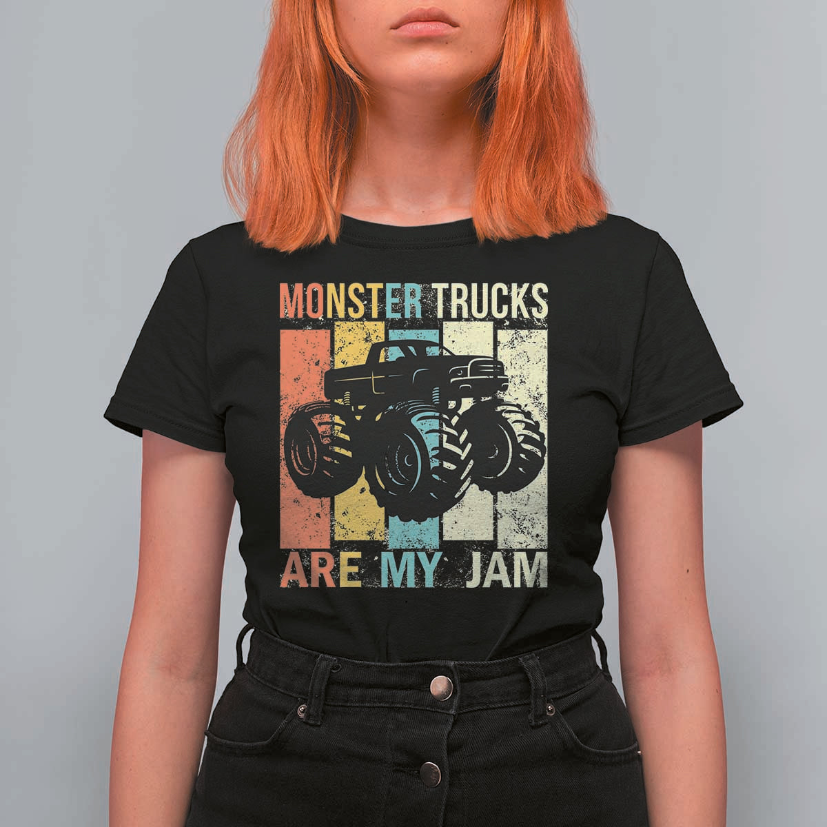 Monster Trucks Are My Jam T Shirt For Women Vintage Retro