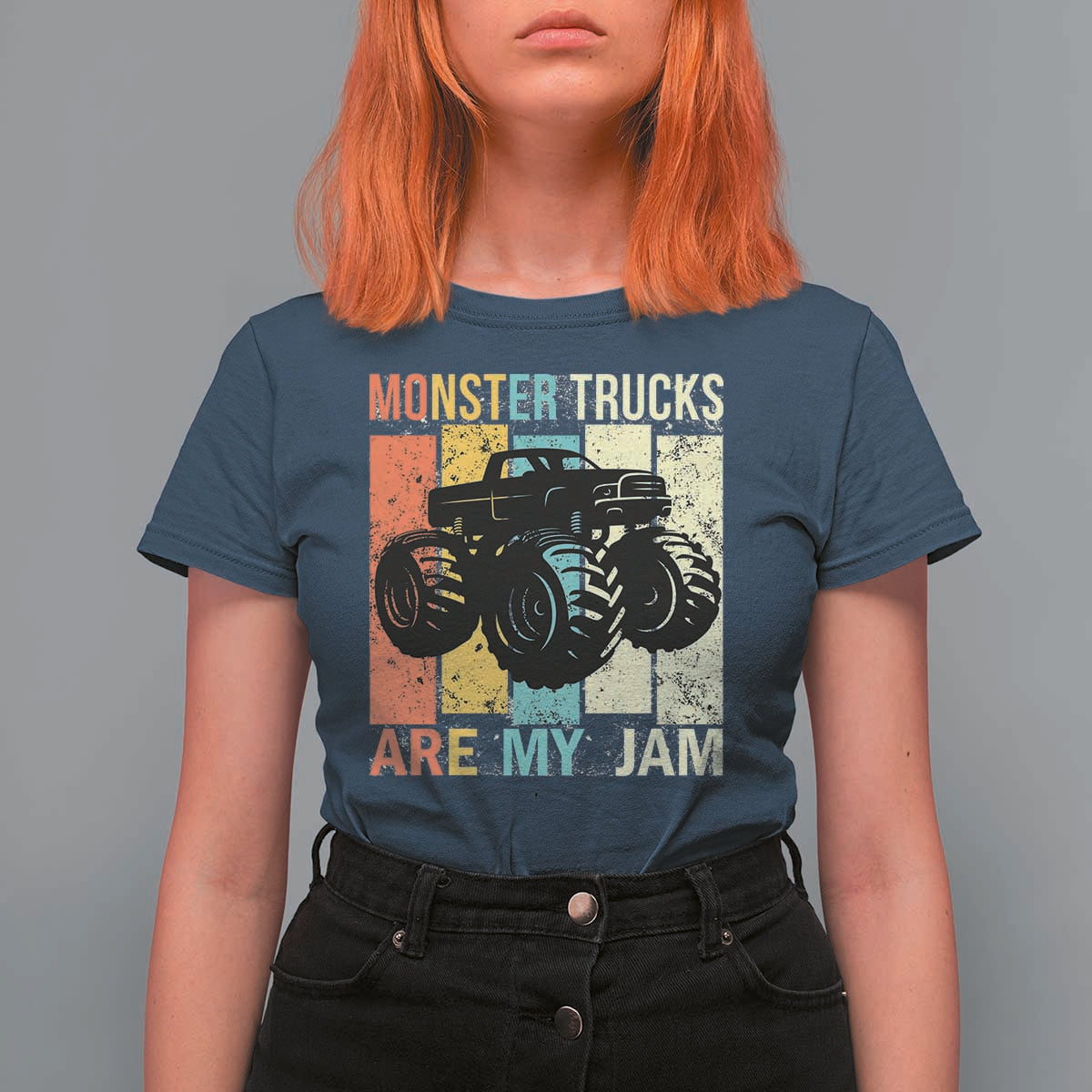 Monster Trucks Are My Jam T Shirt For Women Vintage Retro