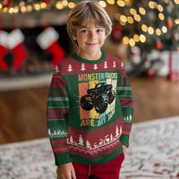 Monster Trucks Are My Jam Knitted Sweatshirt Vintage Retro