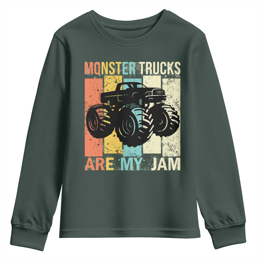 Monster Trucks Are My Jam Youth Sweatshirt Vintage Retro