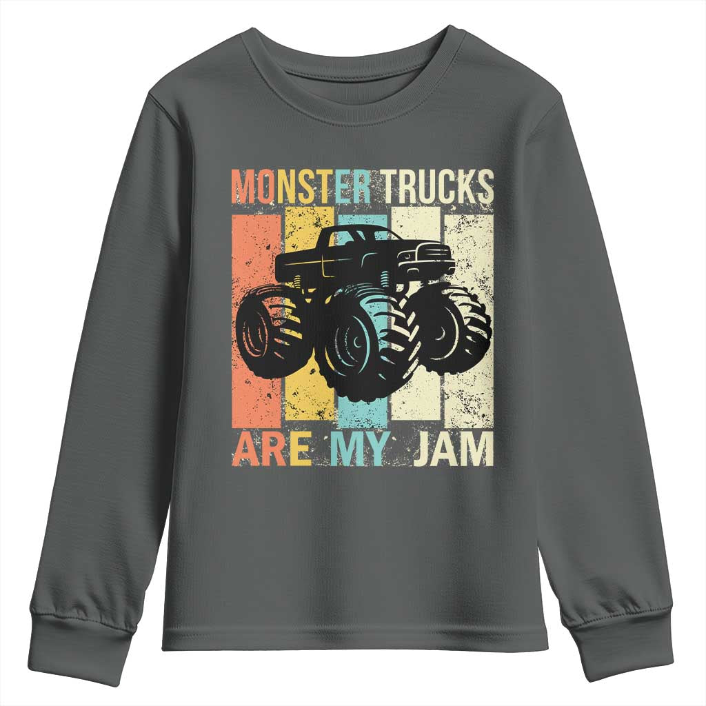 Monster Trucks Are My Jam Youth Sweatshirt Vintage Retro