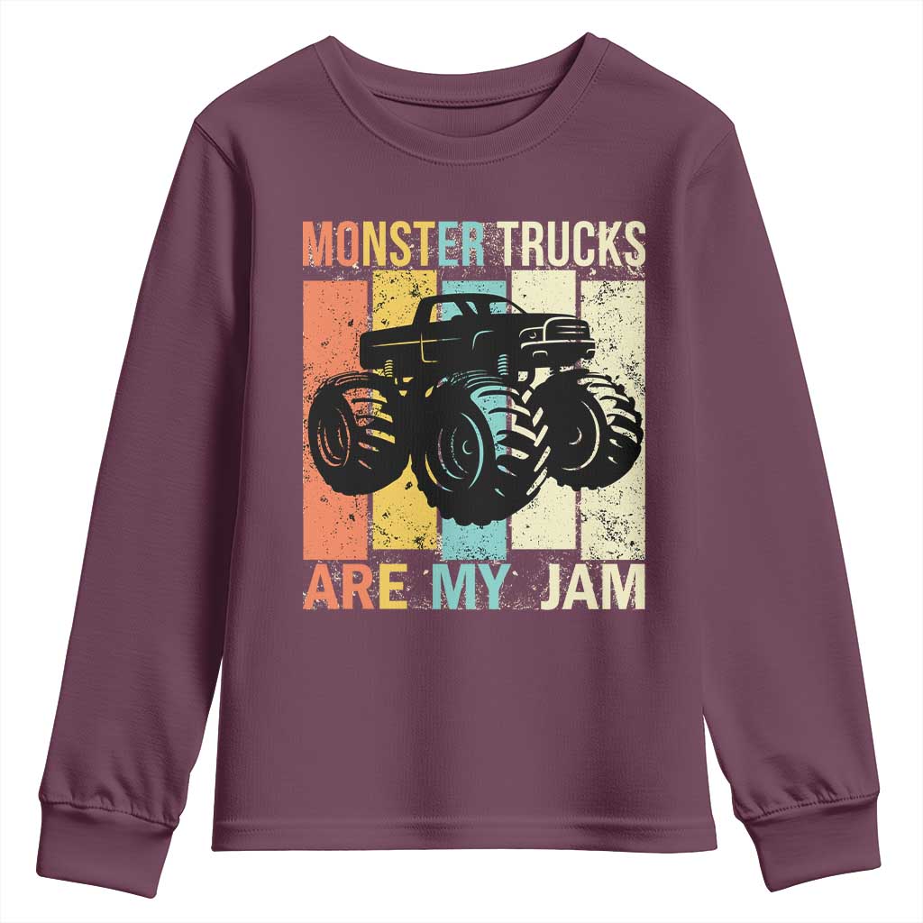Monster Trucks Are My Jam Youth Sweatshirt Vintage Retro