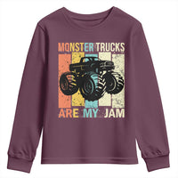 Monster Trucks Are My Jam Youth Sweatshirt Vintage Retro