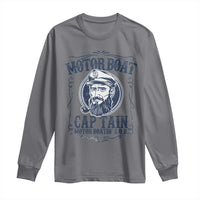 Motor Boat Captain Long Sleeve Shirt Funny Pontoon Boating Motor Boatin Lake Life