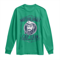 Motor Boat Captain Long Sleeve Shirt Funny Pontoon Boating Motor Boatin Lake Life