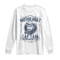 Motor Boat Captain Long Sleeve Shirt Funny Pontoon Boating Motor Boatin Lake Life