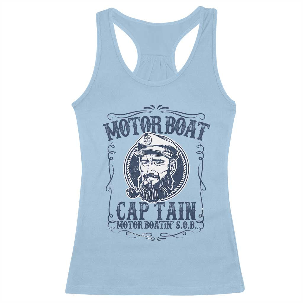 Motor Boat Captain Racerback Tank Top Funny Pontoon Boating Motor Boatin Lake Life