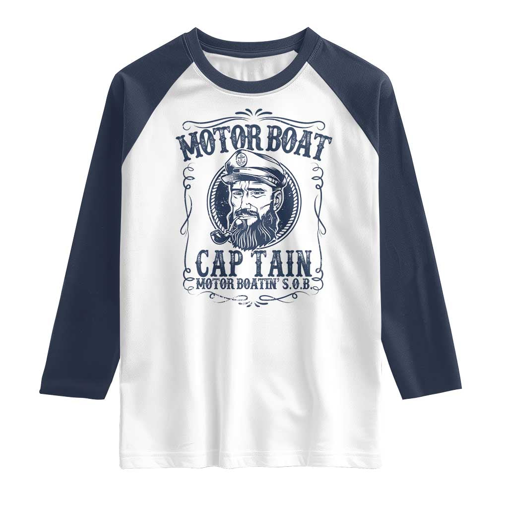 Motor Boat Captain Raglan Shirt Funny Pontoon Boating Motor Boatin Lake Life