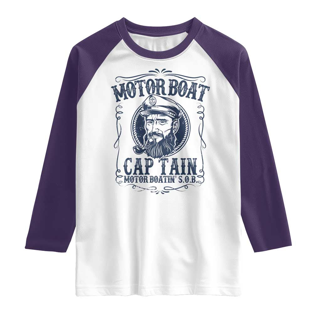 Motor Boat Captain Raglan Shirt Funny Pontoon Boating Motor Boatin Lake Life