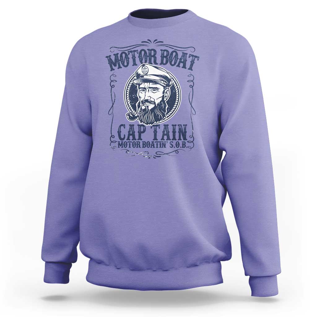 Motor Boat Captain Sweatshirt Funny Pontoon Boating Motor Boatin Lake Life