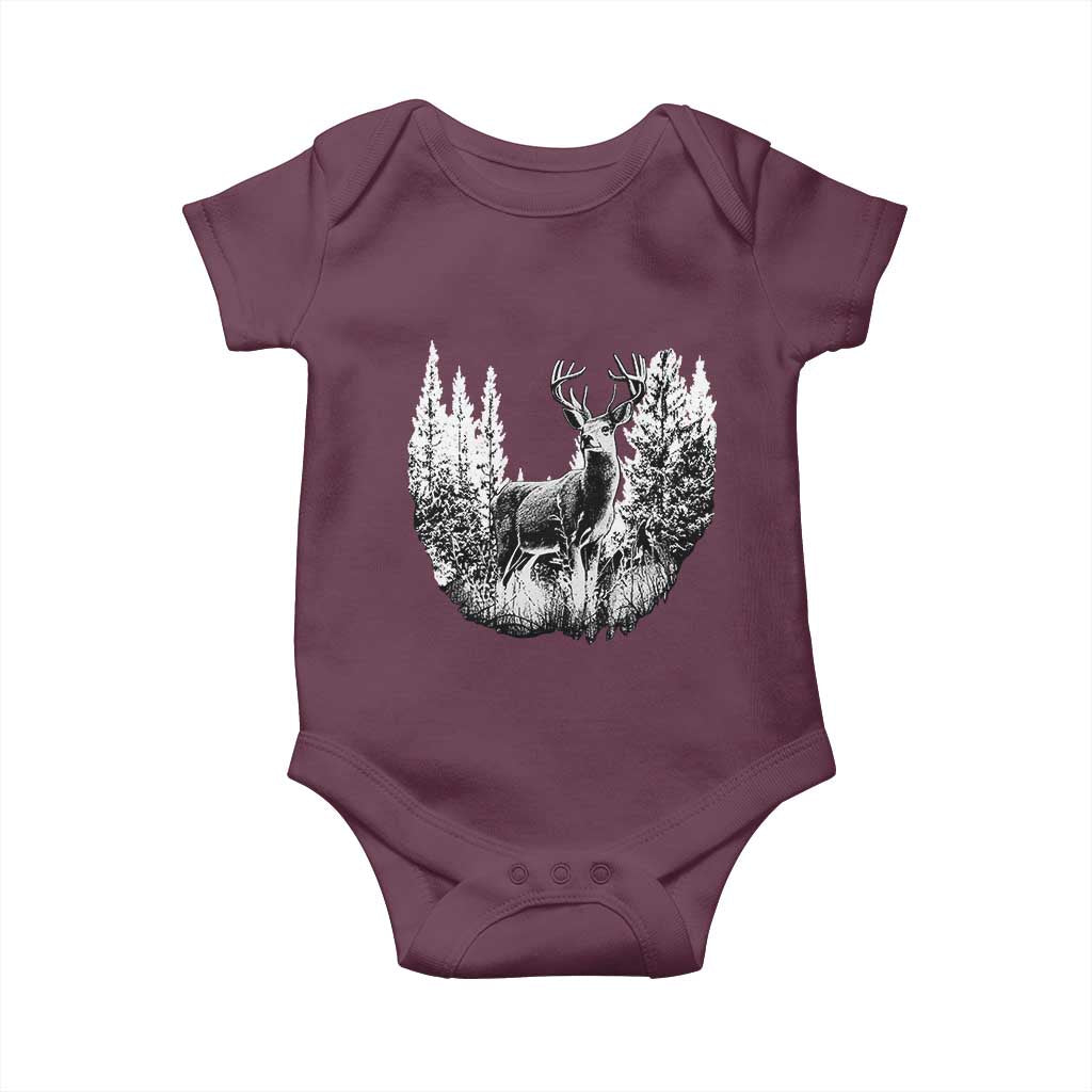 Deer Hunting Baby Onesie Deer Forest Nature Lover Stag Hunter