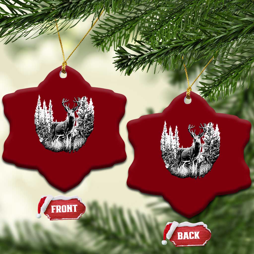 Deer Hunting Ceramic Ornament Deer Forest Nature Lover Stag Hunter - Wonder Print Shop