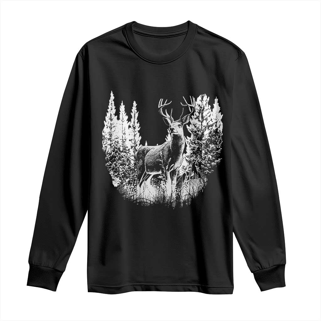 Deer Hunting Long Sleeve Shirt Deer Forest Nature Lover Stag Hunter