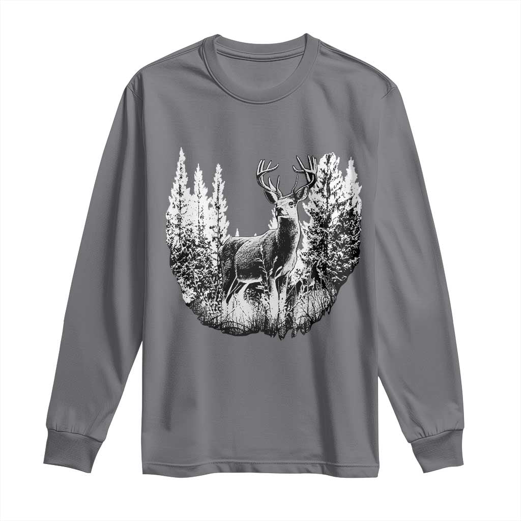 Deer Hunting Long Sleeve Shirt Deer Forest Nature Lover Stag Hunter
