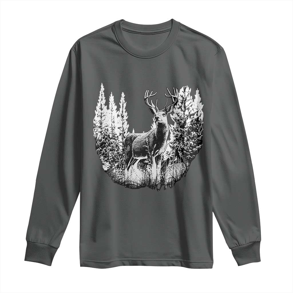 Deer Hunting Long Sleeve Shirt Deer Forest Nature Lover Stag Hunter