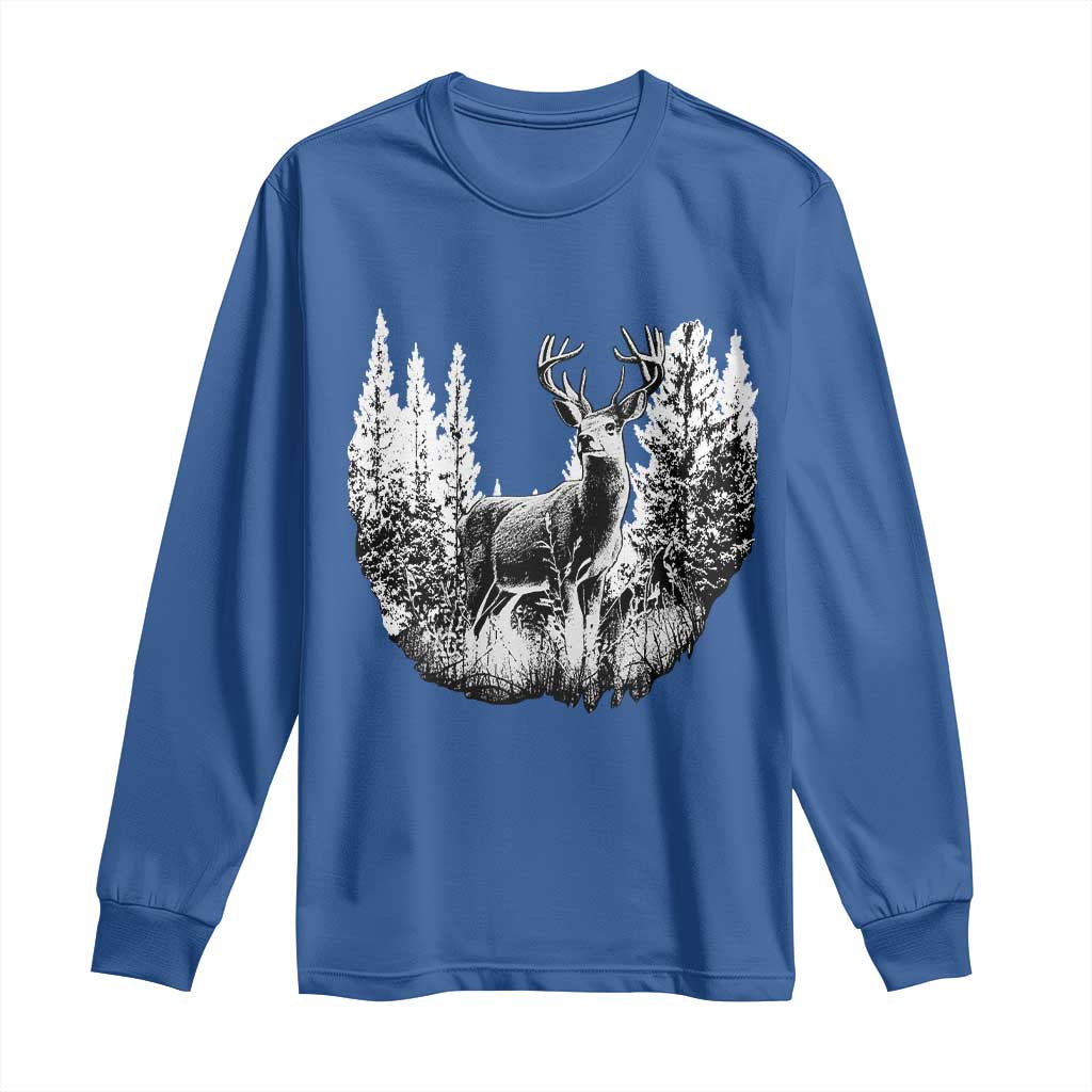 Deer Hunting Long Sleeve Shirt Deer Forest Nature Lover Stag Hunter