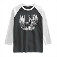 Deer Hunting Raglan Shirt Deer Forest Nature Lover Stag Hunter