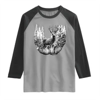 Deer Hunting Raglan Shirt Deer Forest Nature Lover Stag Hunter