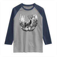 Deer Hunting Raglan Shirt Deer Forest Nature Lover Stag Hunter
