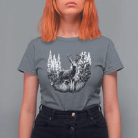 Deer Hunting T Shirt For Women Deer Forest Nature Lover Stag Hunter