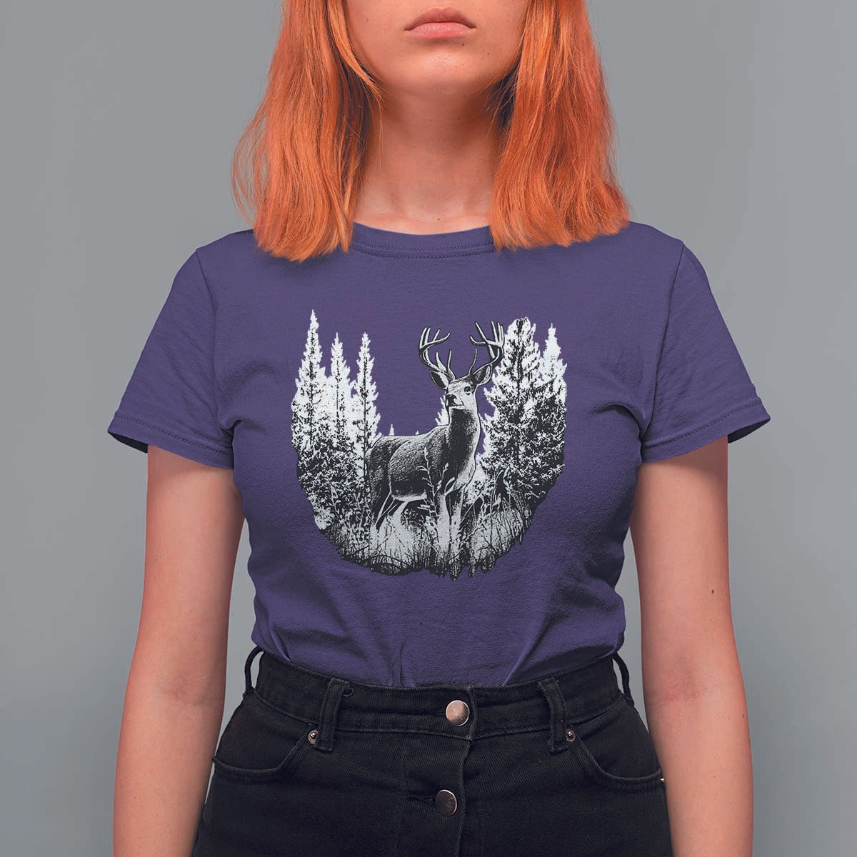 Deer Hunting T Shirt For Women Deer Forest Nature Lover Stag Hunter