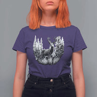 Deer Hunting T Shirt For Women Deer Forest Nature Lover Stag Hunter