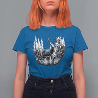 Deer Hunting T Shirt For Women Deer Forest Nature Lover Stag Hunter