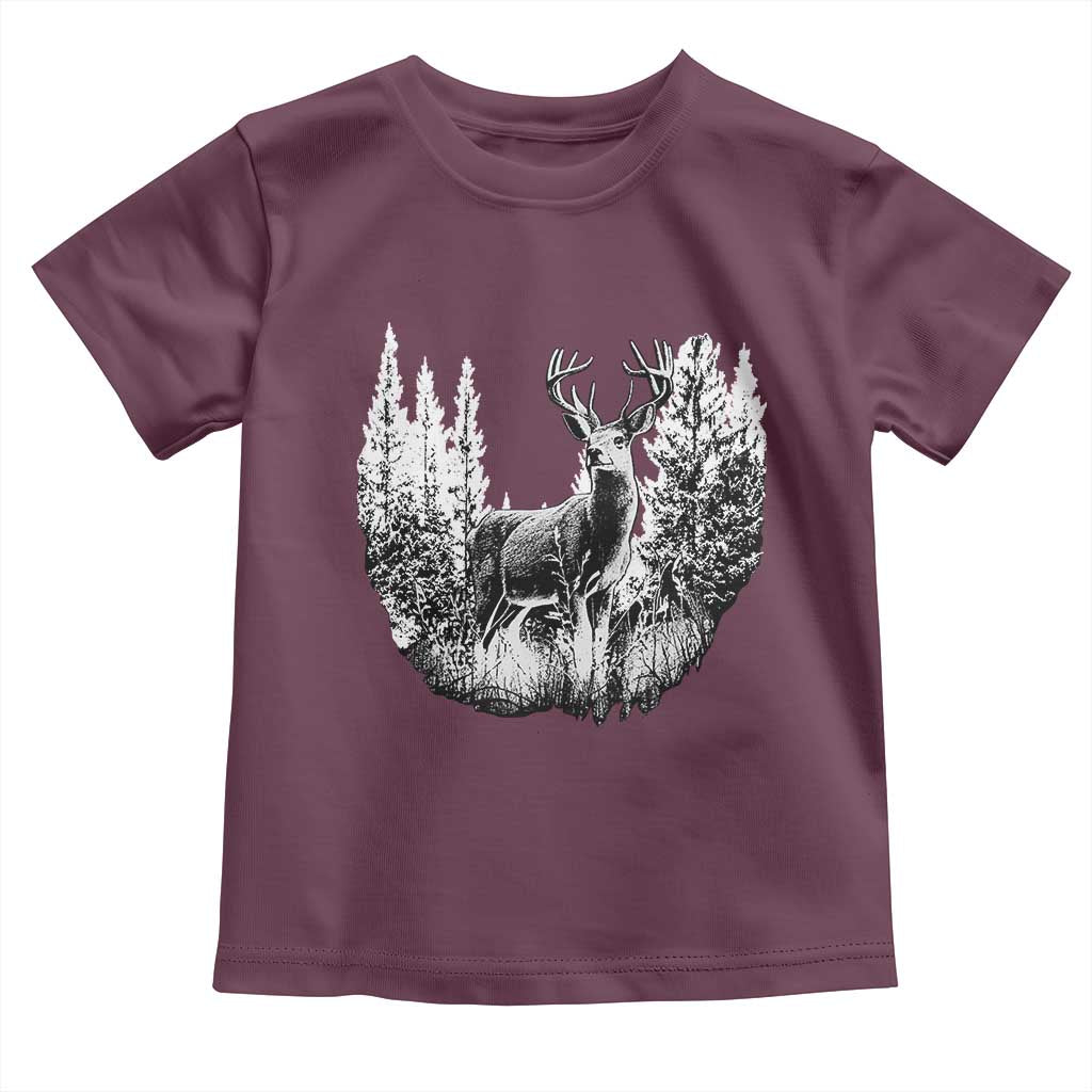 Deer Hunting Toddler T Shirt Deer Forest Nature Lover Stag Hunter