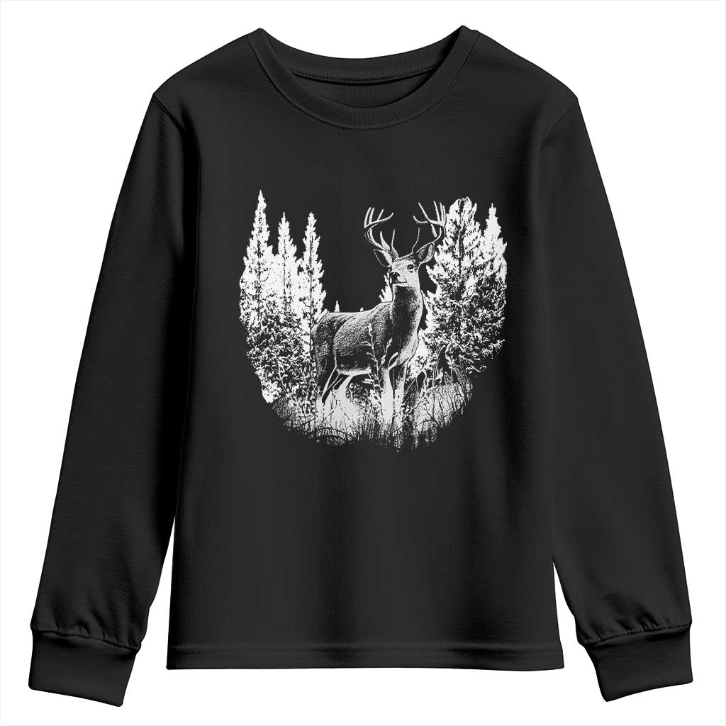 Deer Hunting Youth Sweatshirt Deer Forest Nature Lover Stag Hunter