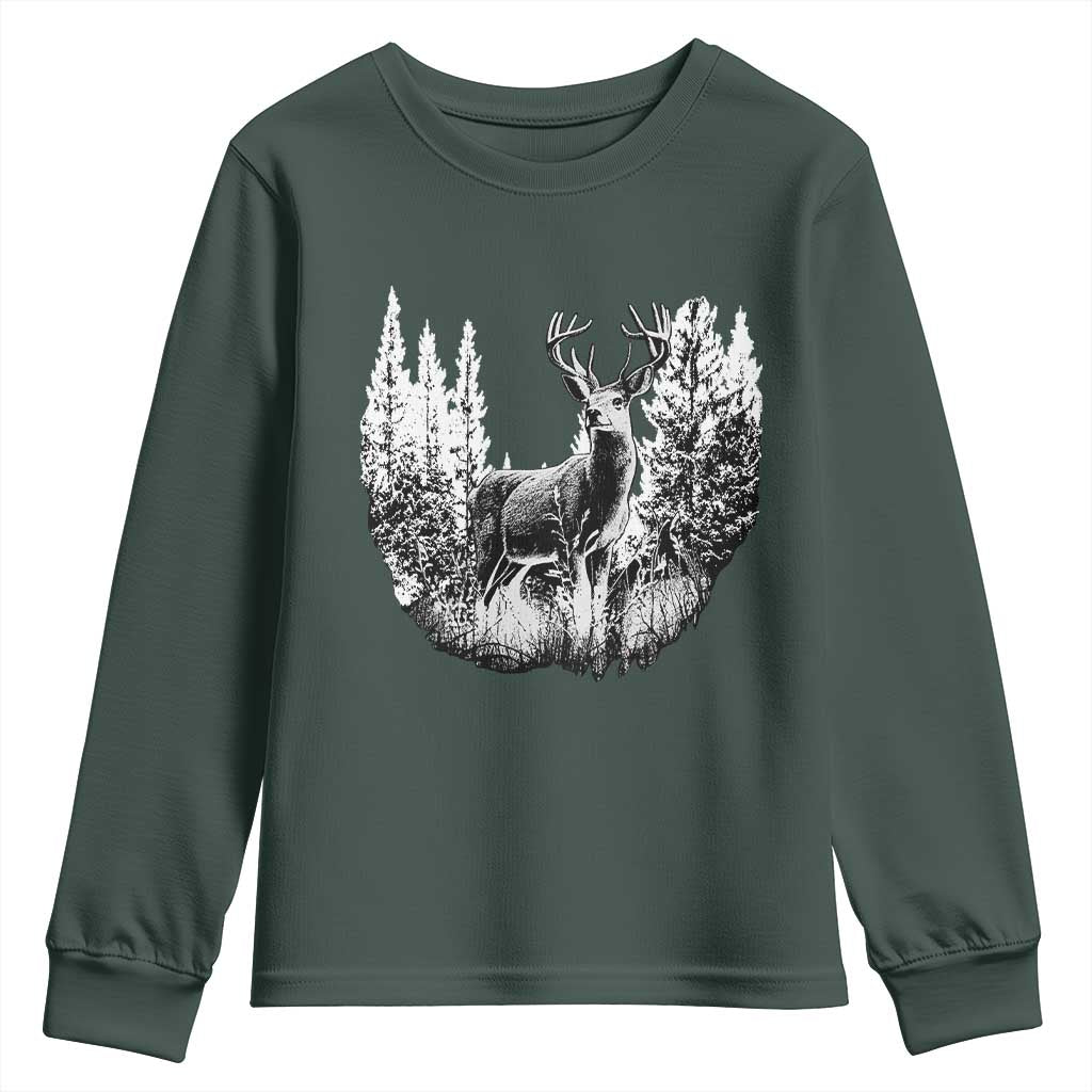 Deer Hunting Youth Sweatshirt Deer Forest Nature Lover Stag Hunter