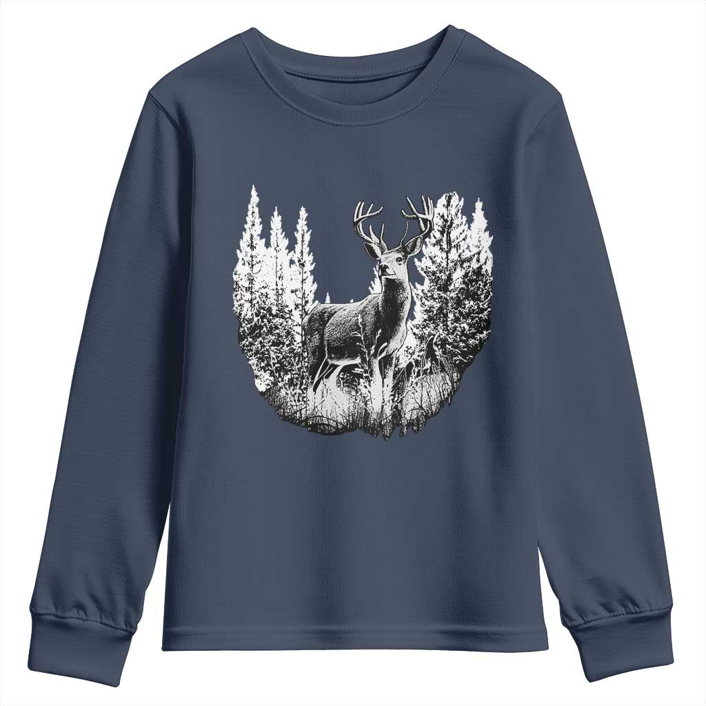 Deer Hunting Youth Sweatshirt Deer Forest Nature Lover Stag Hunter