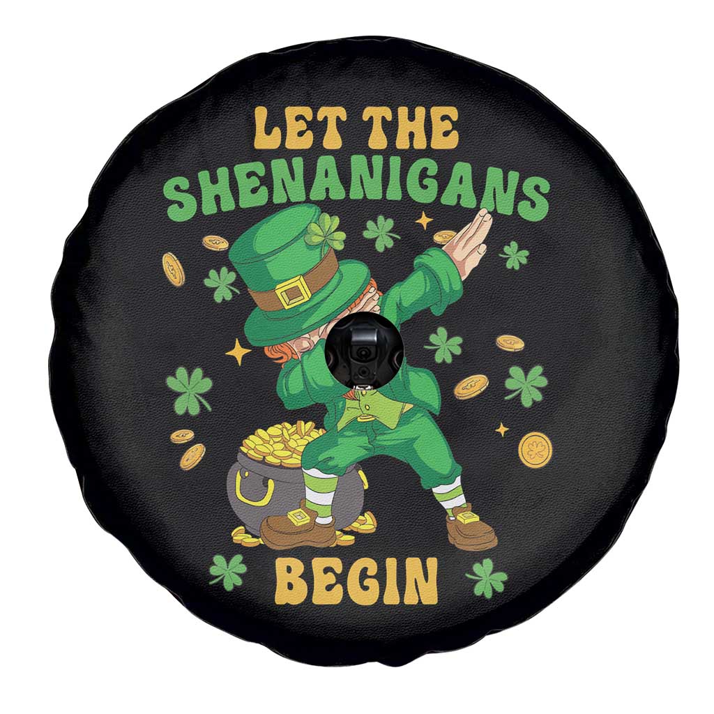 Funny St Patricks Day Spare Tire Cover Let The Shenanigans Begin Dabbing Leprechaun