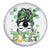 Funny St Patricks Day Women Spare Tire Cover Happy Go Lucky Messy Bun with Shamrocks