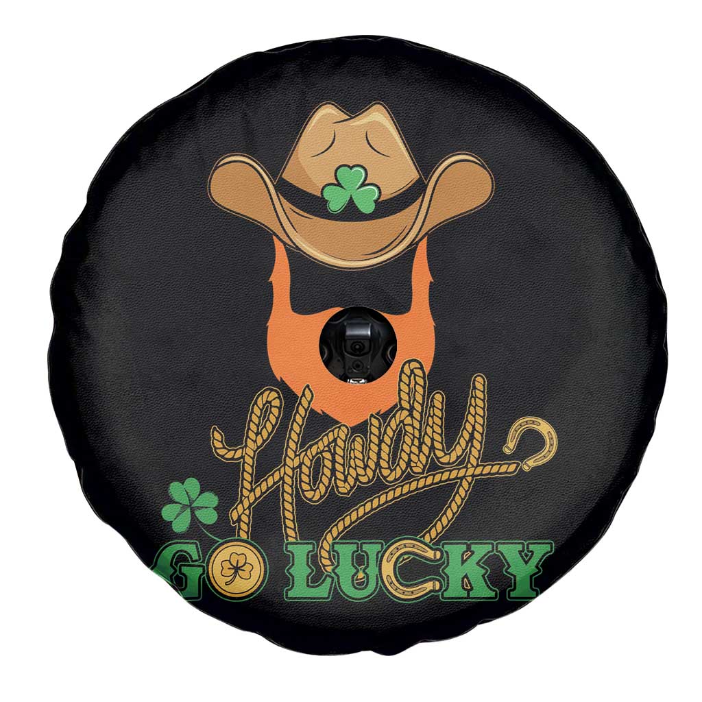 Funny St Patricks Cowboy Spare Tire Cover Howdy Go Lucky Irish Western
