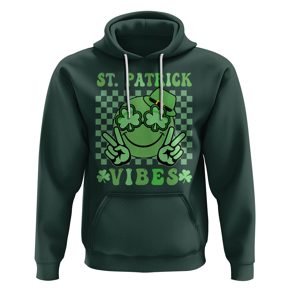 Funny St. Patricks Day Hoodie St Patrick Vibes Retro Groovy - Wonder Print Shop