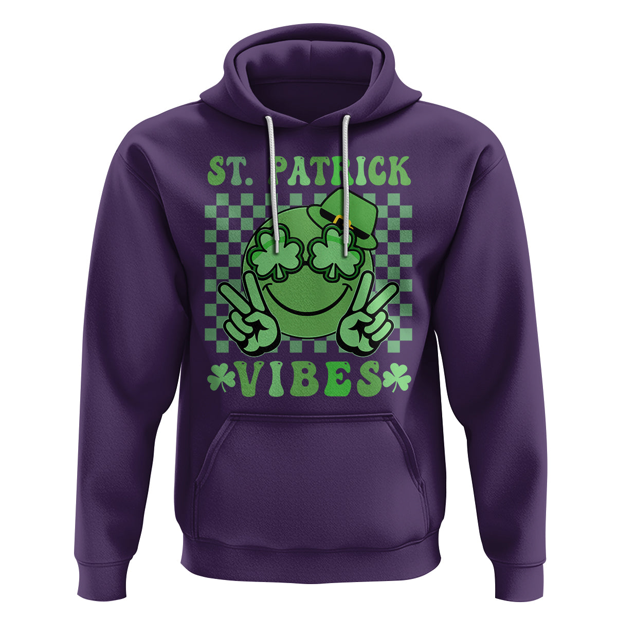 Funny St. Patricks Day Hoodie St Patrick Vibes Retro Groovy - Wonder Print Shop
