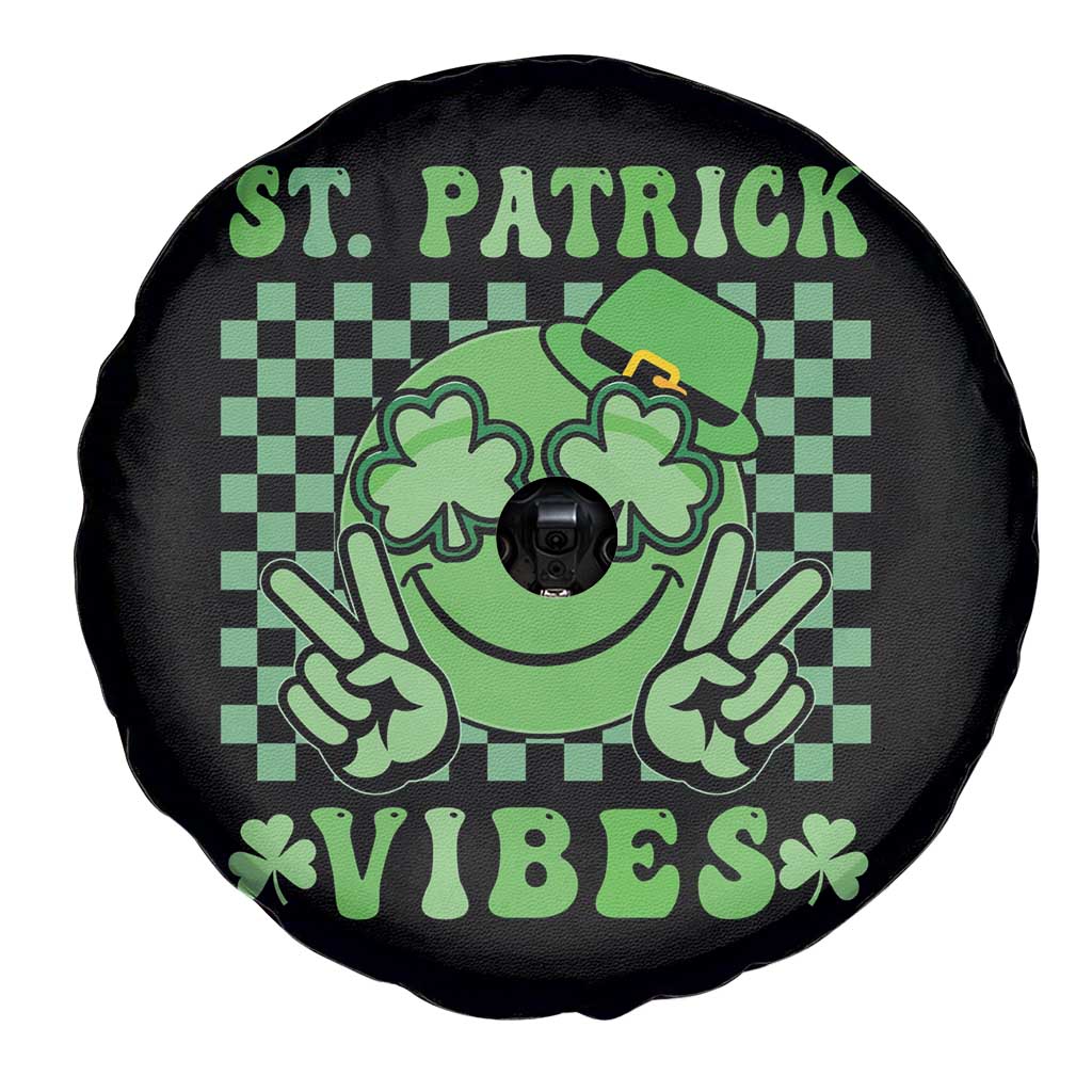 Funny St Patricks Day Spare Tire Cover St Patrick Vibes Retro Groovy