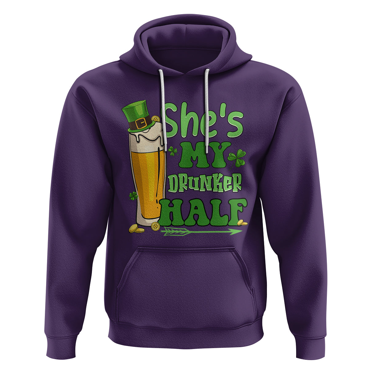 Funny St. Patricks Day Drinking Couple Matching Hoodie She's My Drunker Half - Wonder Print Shop