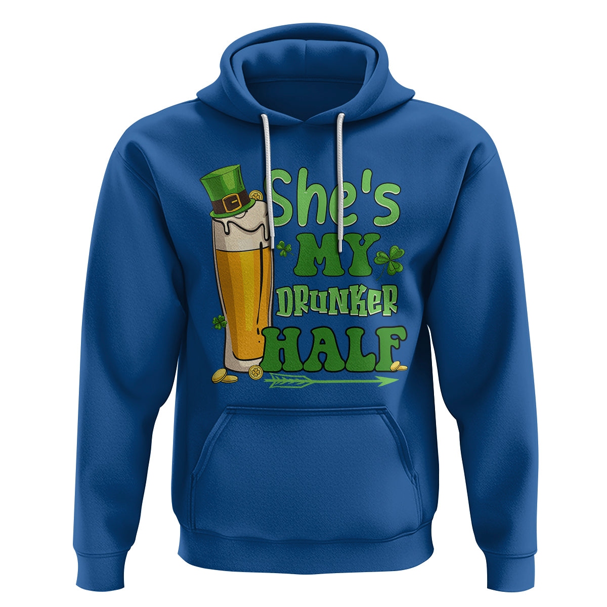 Funny St. Patricks Day Drinking Couple Matching Hoodie She's My Drunker Half - Wonder Print Shop