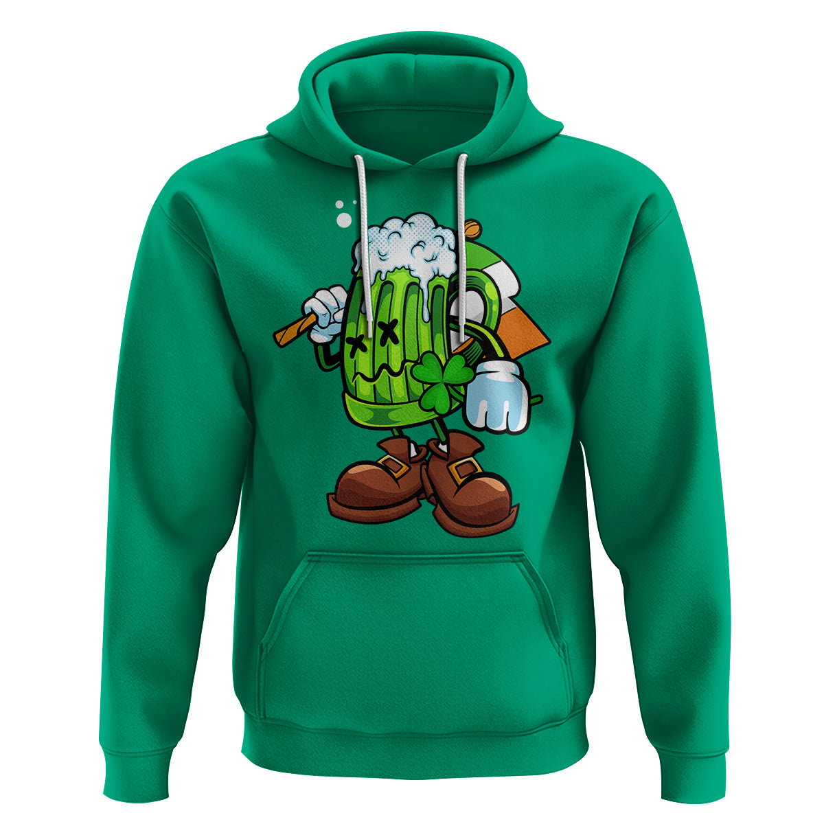 Funny St. Patricks Day Drinking Hoodie Irish Beer Ireland Flag - Wonder Print Shop