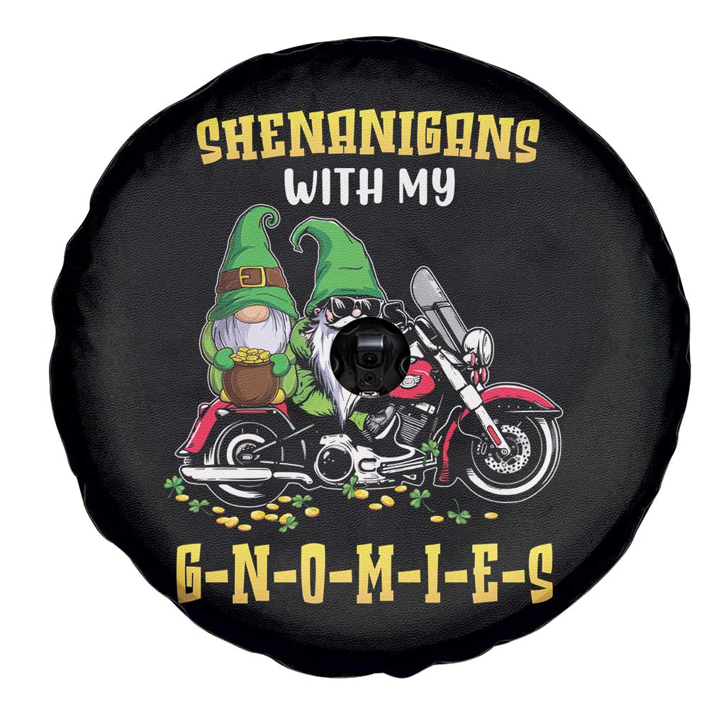 Funny St Patricks Day Gnome Spare Tire Cover Shenanigans With My Gnomies Motorbike Rider