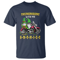Funny St. Patricks Day Gnome T Shirt Shenanigans With My Gnomies Motorbike Rider - Wonder Print Shop