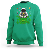 Funny St. Patricks Day Astronaut Sweatshirt Outer Space Leprechaun - Wonder Print Shop