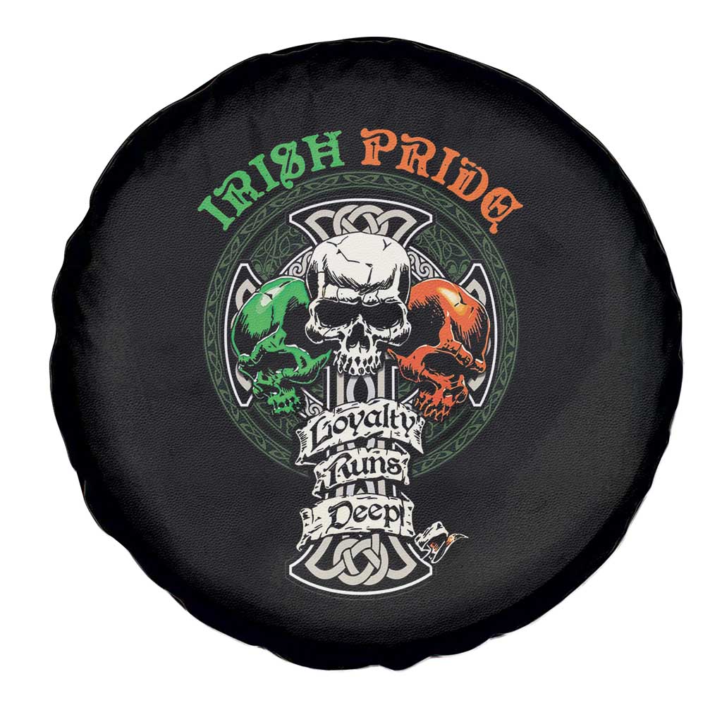 Irish Pride Skull Spare Tire Cover Celtic Cross Ireland Flag St. Patricks Day