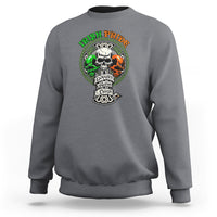 Irish Pride Skull Sweatshirt Celtic Cross Ireland Flag St. Patricks Day - Wonder Print Shop