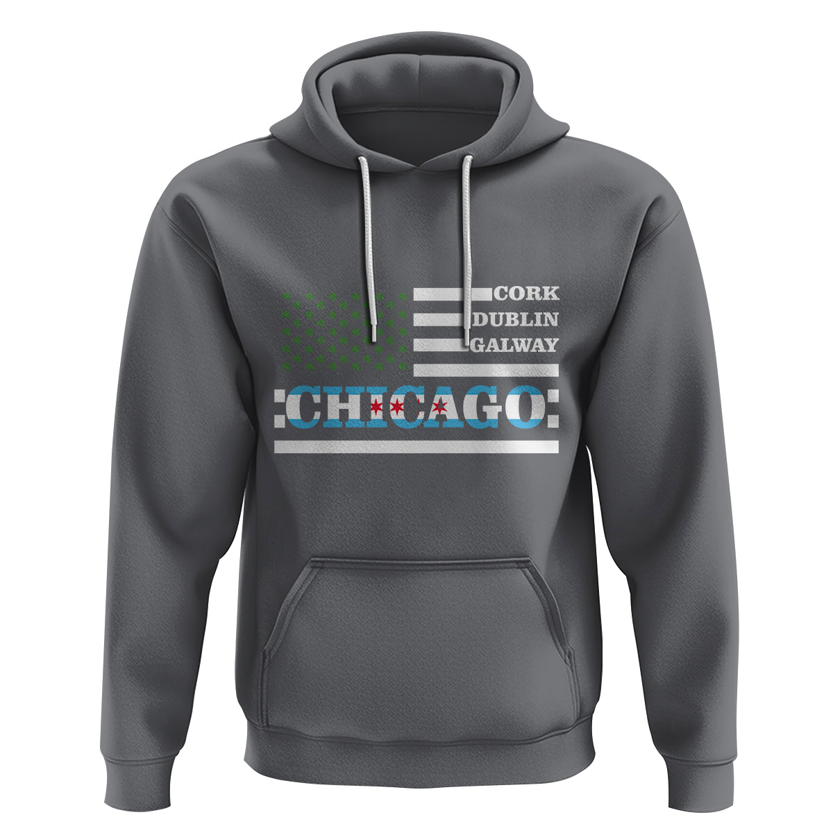 Chicago St Patrick's Day Hoodie Cork Dublin Galway South Side Irish Flag - Wonder Print Shop