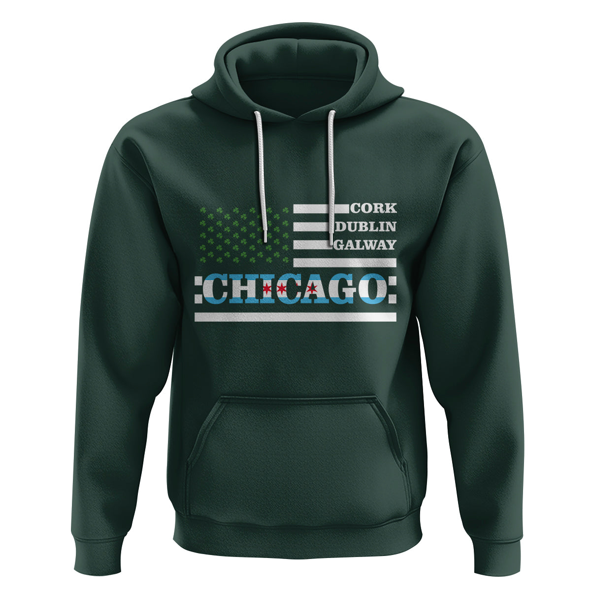 Chicago St Patrick's Day Hoodie Cork Dublin Galway South Side Irish Flag - Wonder Print Shop